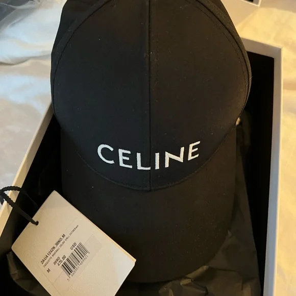 Celine | Accessories | Celine Logo Hat Black New With Tag